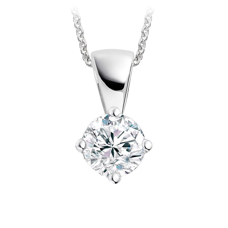1,25 Karat Runder Echt Diamant Anhänger Gold Damen Schmuck Krappen Set Neu
