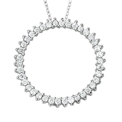 1,25 Karat Runder Echt Diamanten Kreis Anhänger Ohne Kette Weißgold 14K