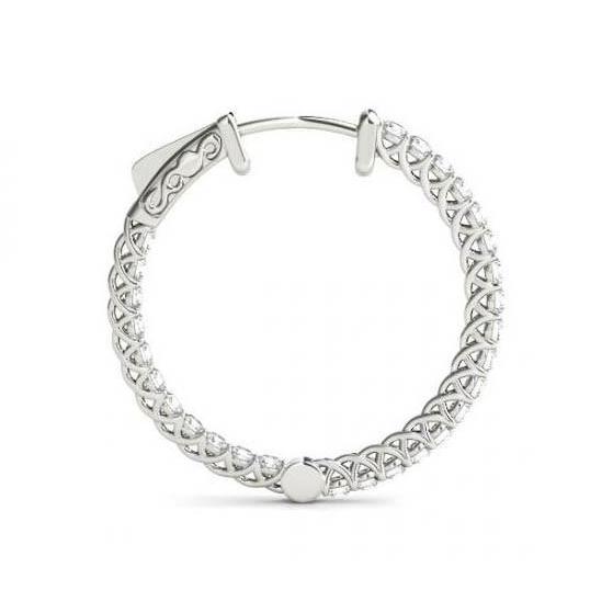 1,25 ct. Echt Diamanten Creolen-Ohrring-Lünette-Set Diamant-Ohrring Gold