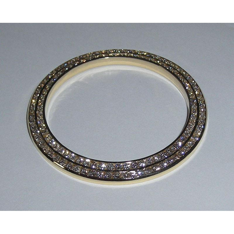 Rund-Brillant Diamant Ring in 14K Gelbgold – Seitenansicht