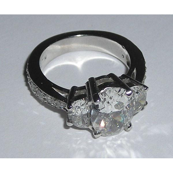 Edler Diamant Oval Edelschmuck in 14 Karat Roségold – Schrägansicht