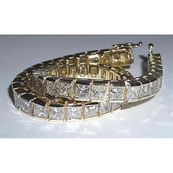 12.50 Karat Prinzessin Echt Diamanten Tennis Armband Gelb Gold