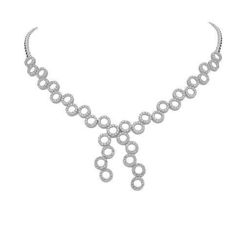 13 ct runde Brillantschliff Echt Diamanten Damen Halskette 14K Weißgold