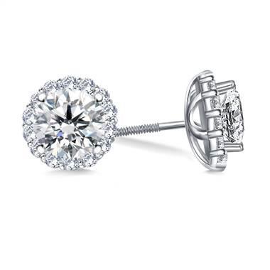 1,30 karat runder halo diamant ohrstecker weißgold schmuck neu