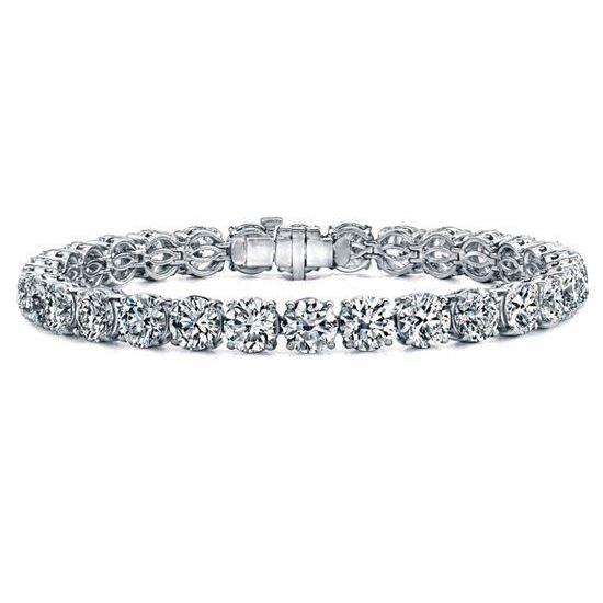 14.40 kt. rundes brillantschliff-diamant-tennisarmband aus massivem weißgold