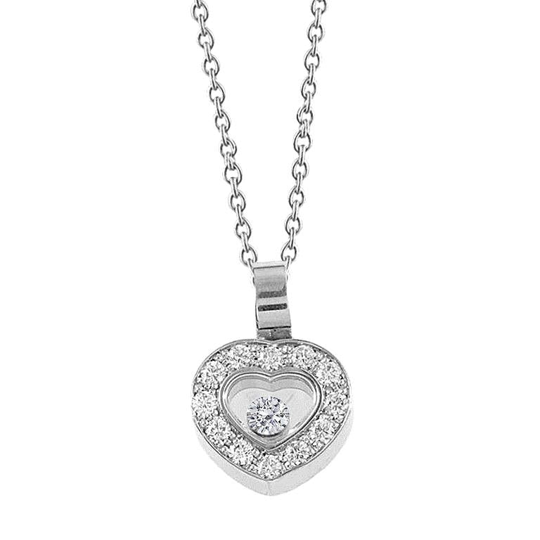 1,45 Ct runde Brillant-Echt Diamant-Herzform-Anhänger-Halskette