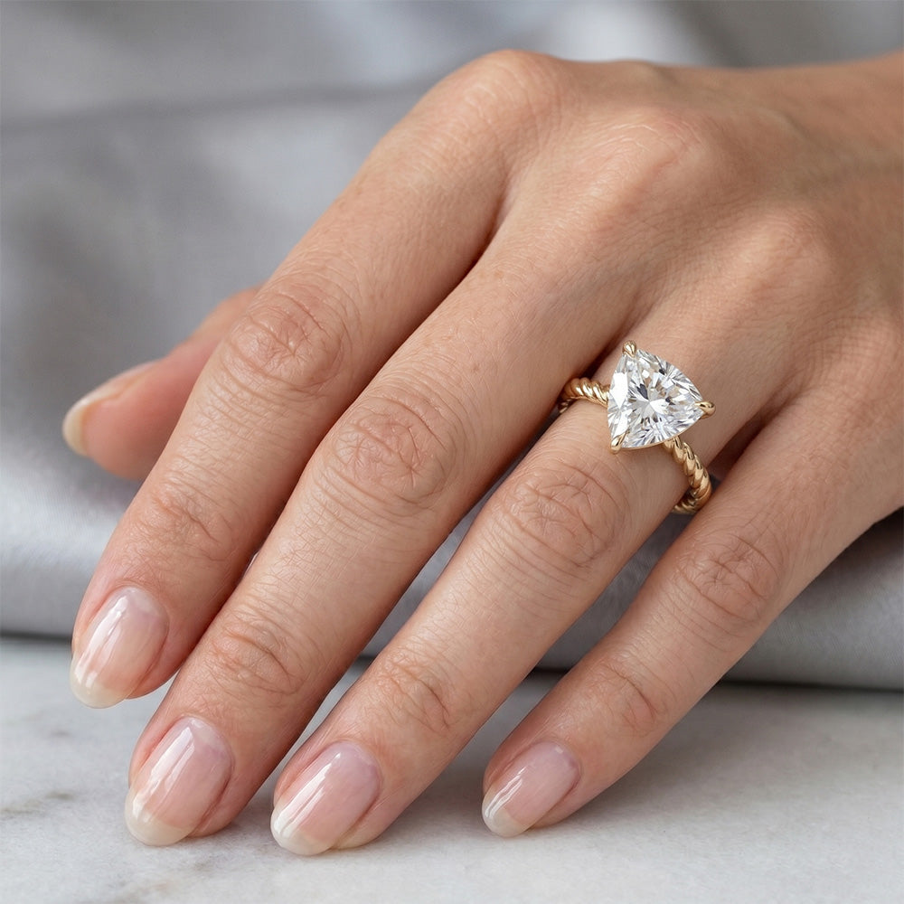14K Gelbgold Diamant Einzelstein-Ring – 2,50-Karat