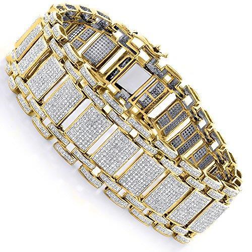 14K Gelbgold Rundschliff Herrenarmband 25 Karat Echt Diamantschmuck