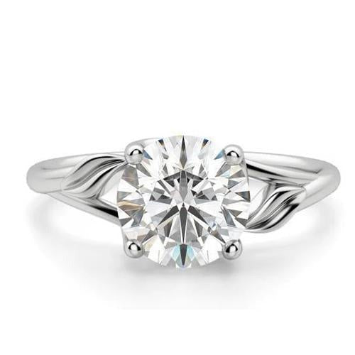 14K Weißgold 2.70 Karat Solitär Echt Aus der Erde Abgebauter Natürlicher Diamantring Neu