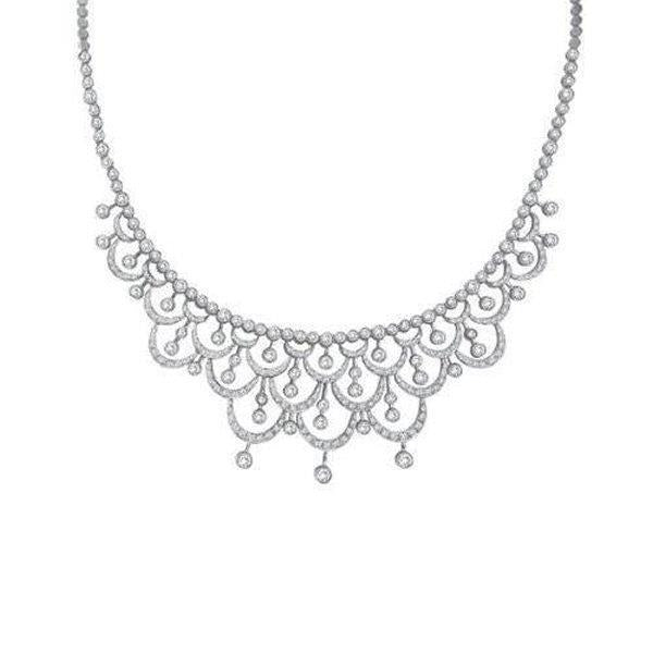 14K Weißgold Kleine Brillant Schliff 20 ct Echt Diamanten Damen Halskette