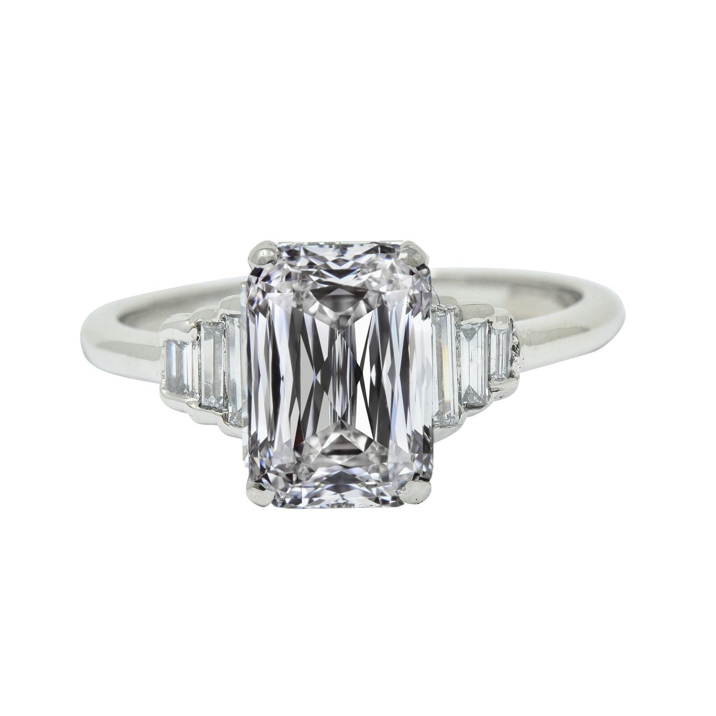 14K Gold Baguette & Smaragd Echt Aus der Erde Abgebauter Natürlicher Diamant Ehering Schmuck 5.50 Karat