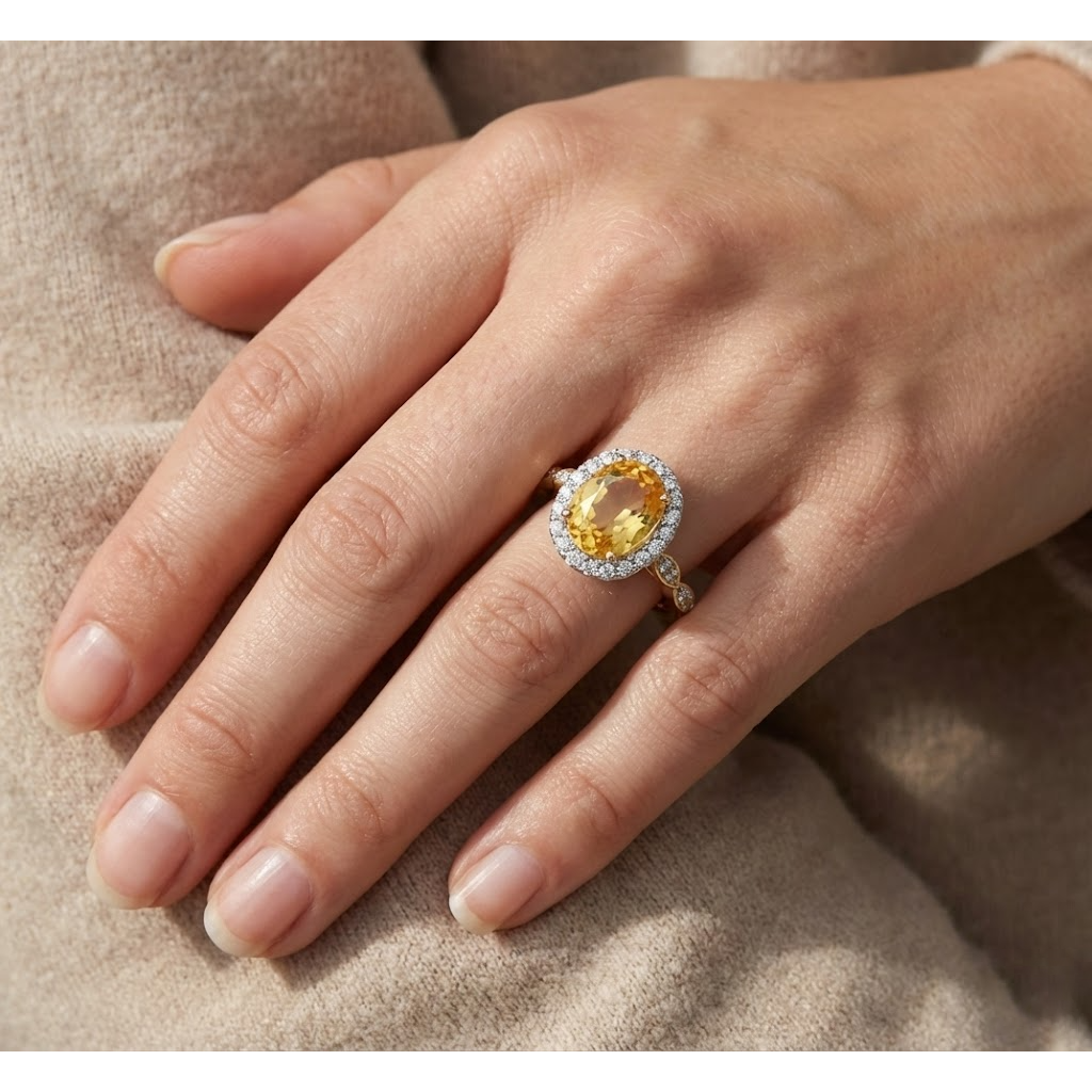 echter oval diamant 14.75Karat ring Band Detail