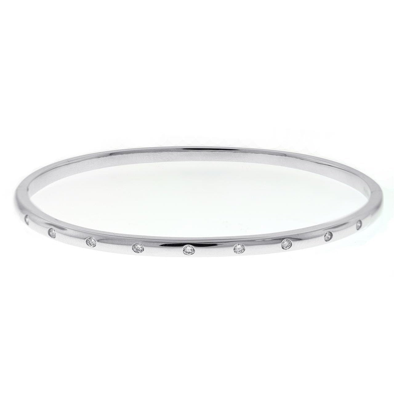 1,50 Karat Lünette Set Runder Echt Diamant Armreif Schmuck