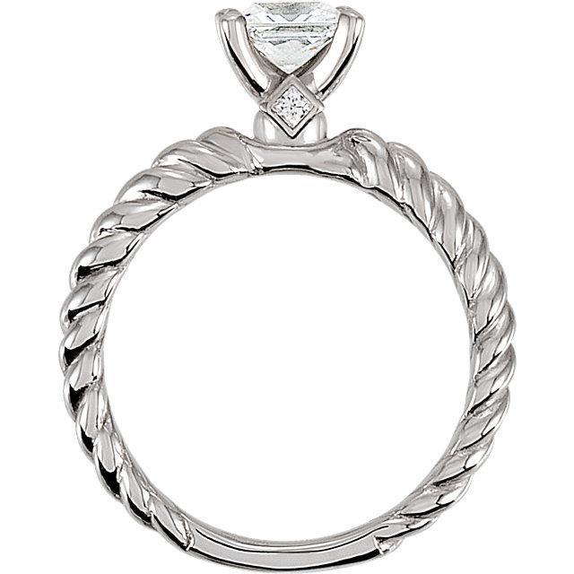 1,50 Karat Princess Echt Diamant Twisted Rope Style Solitärring