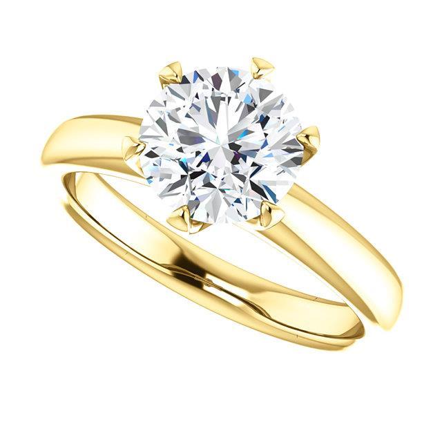 1,50 ct. Runder Natürliche Diamant Solitärring aus Brillant-Gelbgold