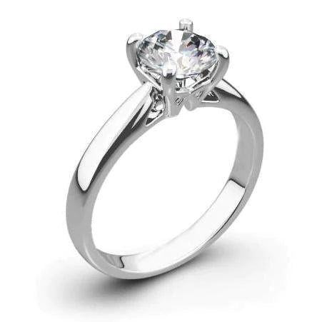 1,50 ct. Solitär Rundschliff Natürliche Diamanten Ehering 4 Krappen Gold 14K