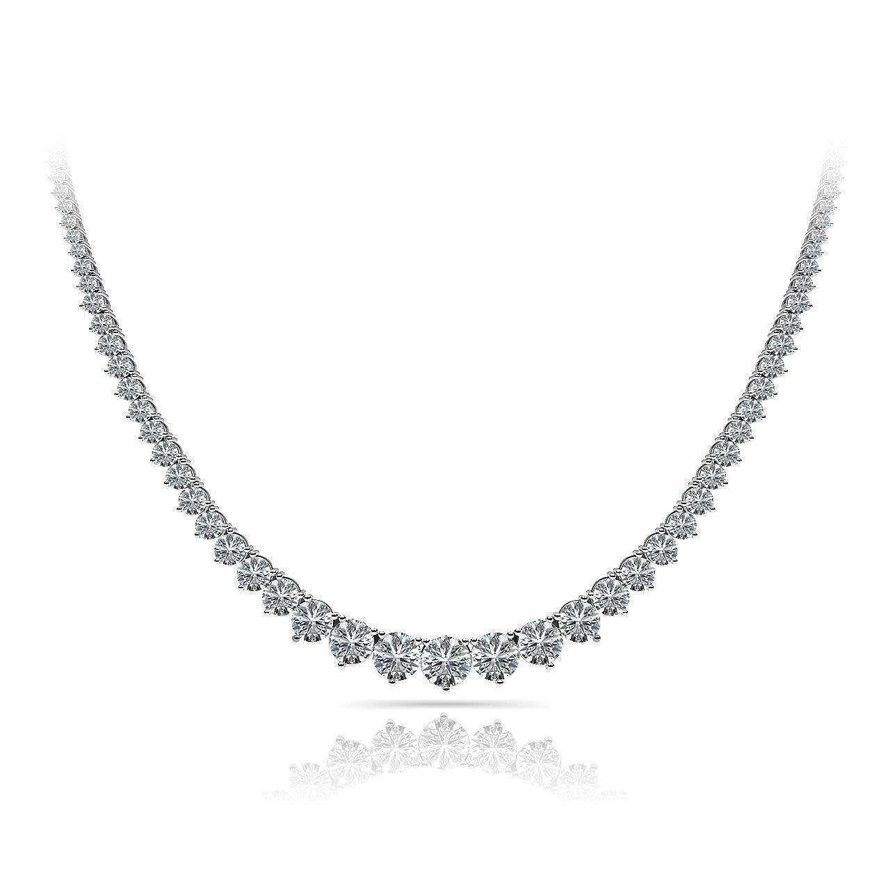 16 karat runddiamant tennis roter teppich diamant damen halskette