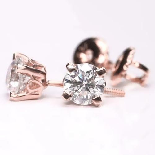 Ohrstecker mit Diamanten aus Roségold 1,60 Karat - harrychadent.de