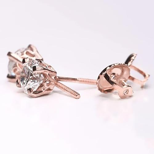 Ohrstecker mit Diamanten aus Roségold 1,60 Karat - harrychadent.de
