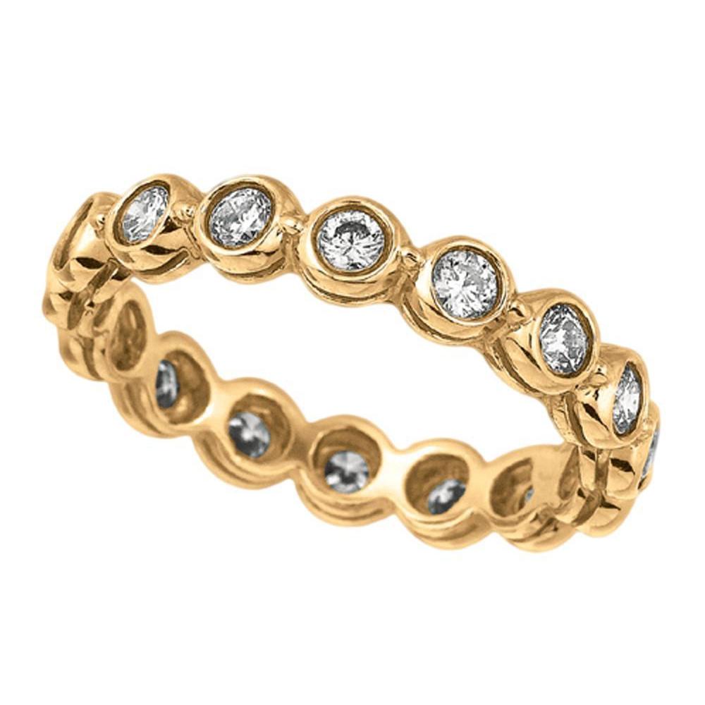 1,60 Karat runde Lünette mit Aus der Erde Abgebauter Natürlicher Diamant Eternity Band Neu