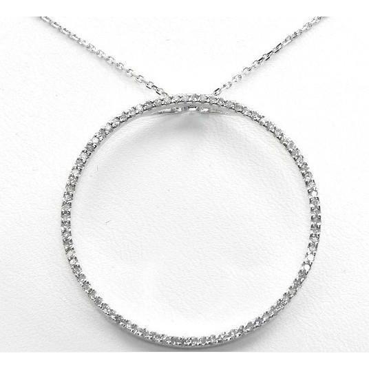 1,70 ct runder Natürlich Diamanten-Halsketten-Anhänger Gold Weiß 14K
