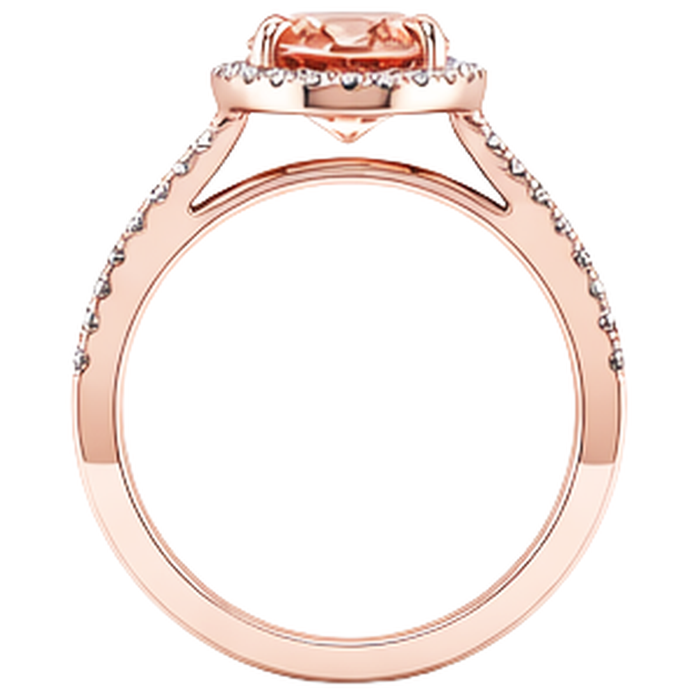 echter oval morganit 15.50Karat ring mit Diamantbesatz