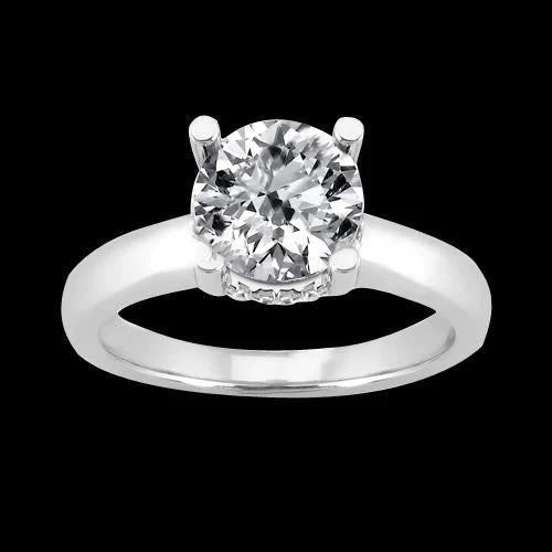 1,80 Karat Echt Aus der Erde Abgebauter Natürlicher Diamant-Verlobungsring mit Akzenten Gold