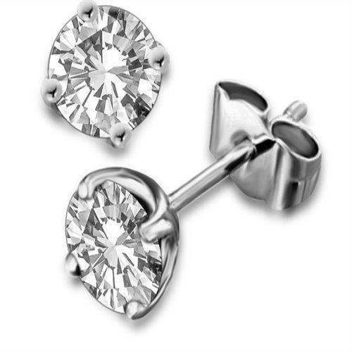 1.80 karat runder solitär-diamant-ohrstecker weißgold 14k