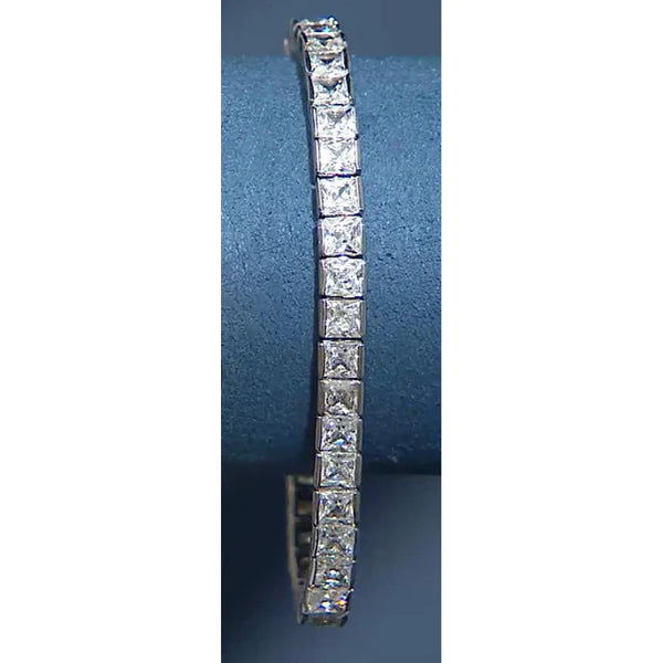 18,90 Karat Princess Cut Echt Diamant Tennisarmband Weißgold 14K Schmuck