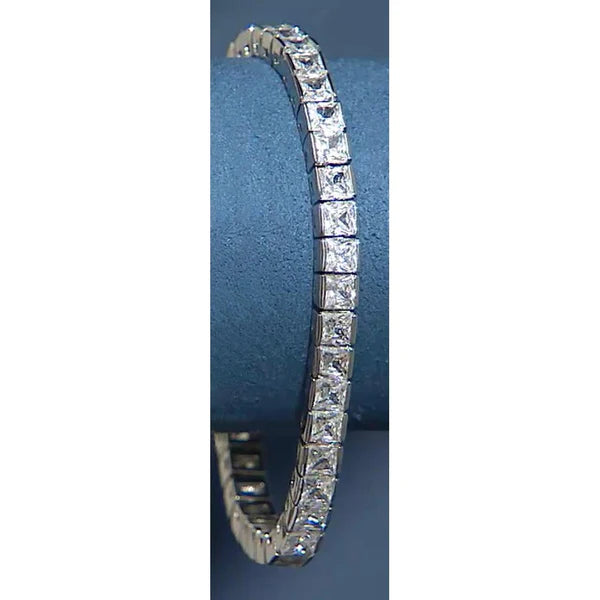 18,90 Karat Princess Cut Echt Diamant Tennisarmband Weißgold 14K Schmuck