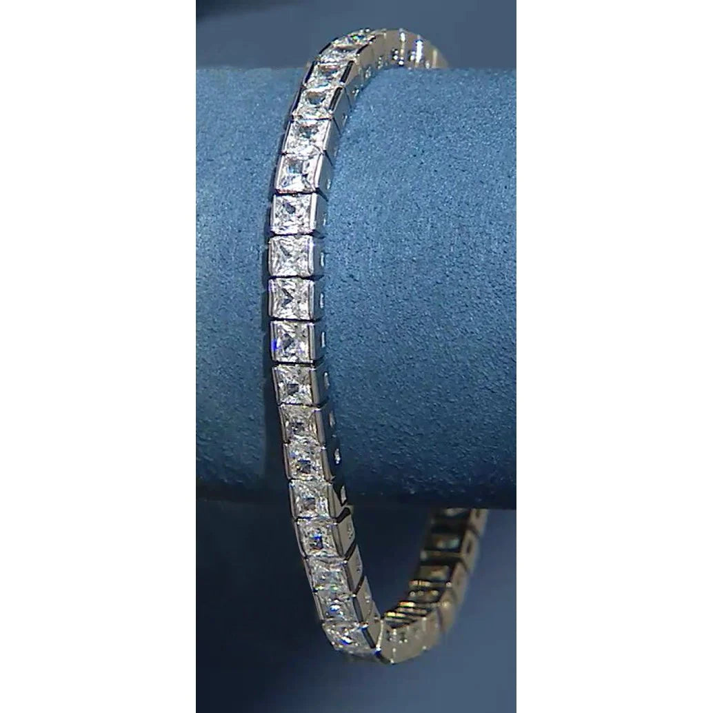 18,90 Karat Princess Cut Echt Diamant Tennisarmband Weißgold 14K Schmuck