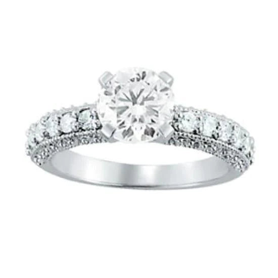 1.05 Karat Echt Diamant-Dame-Verlobungs-Gold-Solitärring mit Akzenten