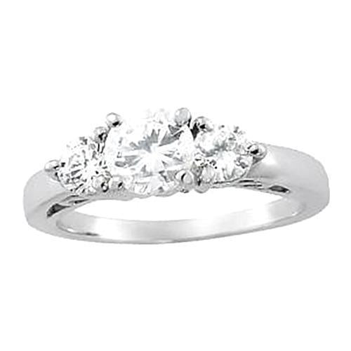 1.15 Karat Echt Diamant Drei-Steine-Ring Weißgold 14K Neu
