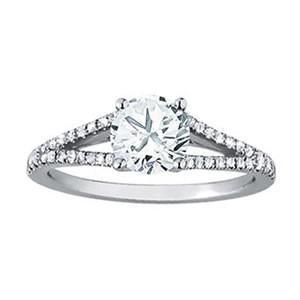 1.18 Karat Echt Diamantring mit Akzenten Split Shank Weißgold 14K