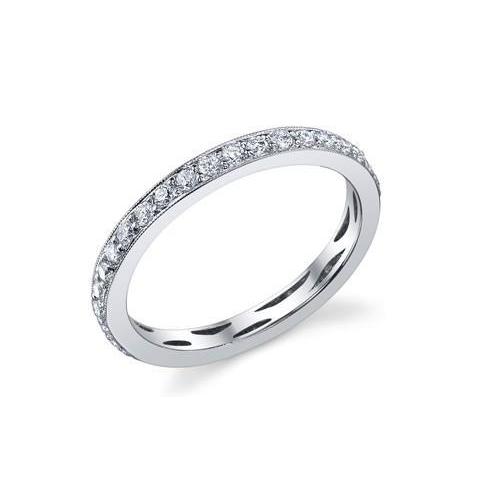 1.20 ct Wunderschönes Rundschliff-Echt Diamanten-Jubiläumsband 14K Weißgold