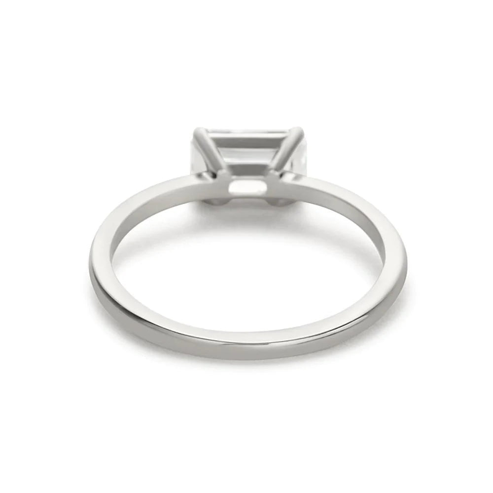 1.25 Karat Echt Smaragdschliff Solitär-Diamant-Klassiker-Ring
