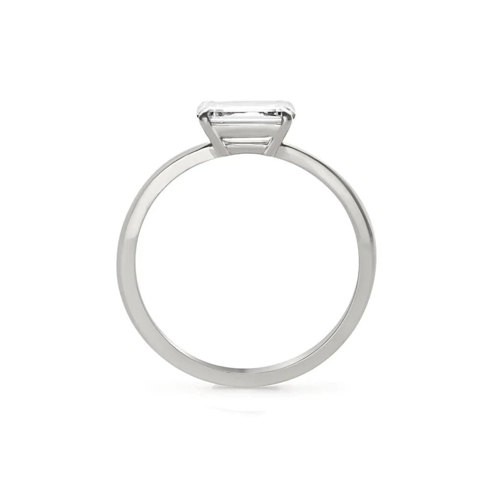 1.25 Karat Echt Smaragdschliff Solitär-Diamant-Klassiker-Ring
