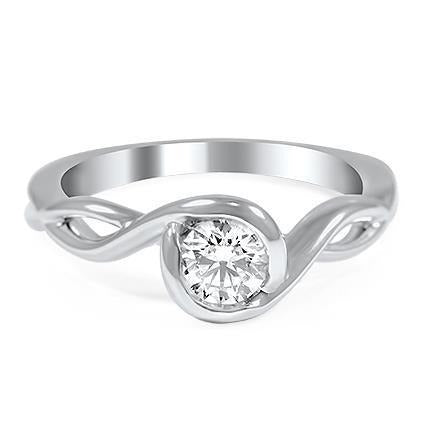 1.25 Karat Echt Solitär-Aus der Erde Abgebauter Natürlicher Diamantring im Rundschliff 14K Gold Weiß