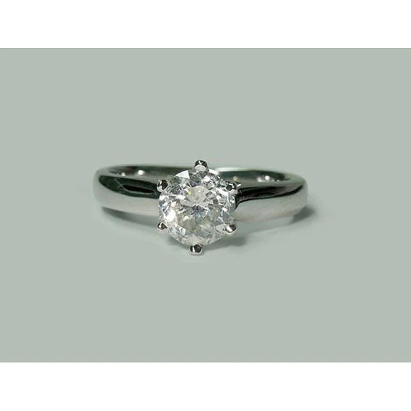 1.30 Karat Echt Aus der Erde Abgebauter Natürlicher Diamant Solitärring Weißgold 14K