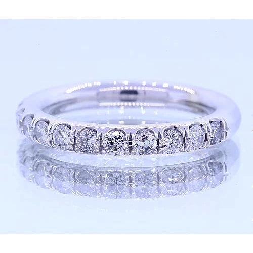 1.30 Karat Pave Setting Style Runder Echt Diamant Halbe Ewigkeit Band