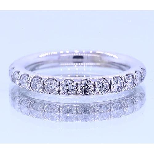 1.30 Karat Pave Setting Style Runder Echt Diamant Halbe Ewigkeit Band