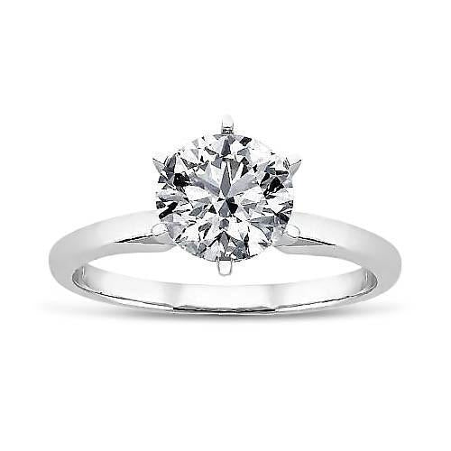 1.40 Karat runder Natürliche Diamant Solitär-Verlobungsring Schmuck