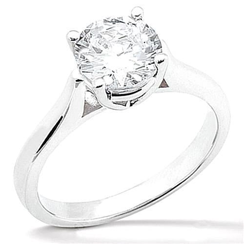 1.50 Karat Echt Aus der Erde Abgebauter Natürlicher Diamant Solitär Weißgold 14K Verlobungsring