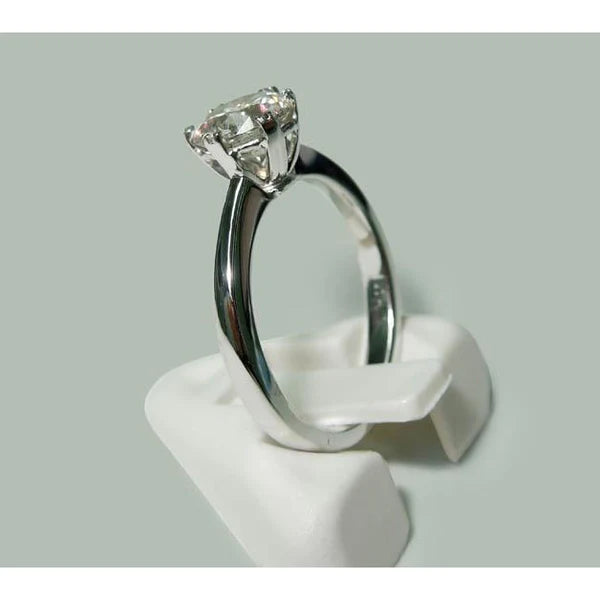 1.50 Karat Echt Diamantring Solitaire Rund Weißgold 14K Schmuck