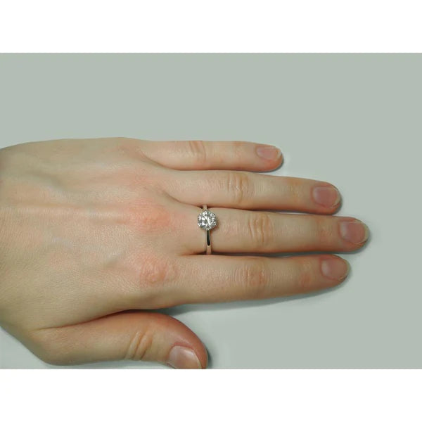 1.50 Karat Echt Diamantring Solitaire Rund Weißgold 14K Schmuck