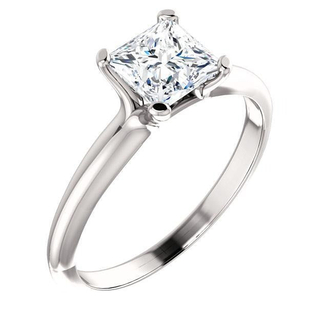 1.50 Karat Prinzessin Echt Aus der Erde Abgebauter Natürlicher DiamantSolitaire Ring Weißgold 14K Schmuck Neu