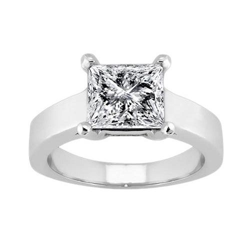 1.50 Karat Solitaire Prinzessin Echt Diamantring Weißgold 14K