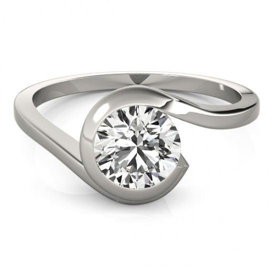 1.50 Karat Solitär Runder Echt Diamant-Verlobungsring Weißgold 14K