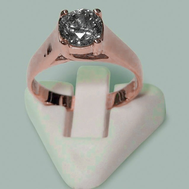 1.50 Karat runder Brillant-Echt Diamant-Solitärring Roségold