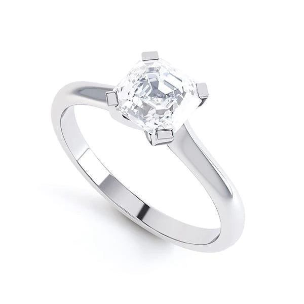 1.50 Kt Solitär Asscher Echt Diamant-Verlobungsring Weißgold 14K